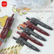 WQN 12支装高品质按动式圆珠笔（0.5毫米），6卷迷你白色修正带书写修正套装，适合开学季的文具套装 - 彩色 - 查看 5