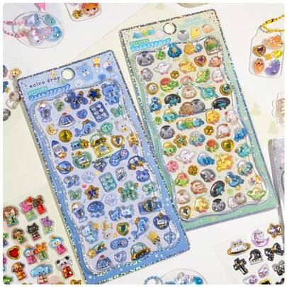 3D树脂贴纸 - 混合颜色，自粘DIY工艺贴纸，适用于艺术和手工制作