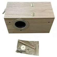 1个木制鹦鹉繁殖箱，孵化巢箱，垂直鸟巢，保温巢箱，鸟类繁殖笼，适用于玄凤鹦鹉和爱情鸟，鸟屋配件，宠物用品，透明观察窗，适用于各种鸟类和爱情鸟，宠物用品
