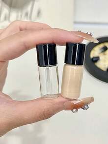 5 pièces Mini bouteilles de voyage en verre, convenant pour le fond de teint liquide, le correcteur, le brillant à lèvres, chaque bouteille d'une capacité de 4 ml/0,1 oz, contenants cosmétiques portables avec bouchon à vis, sans parfum, idéal pour les échantillons cosmétiques et les articles de toilette - Multicolore - Voir 2
