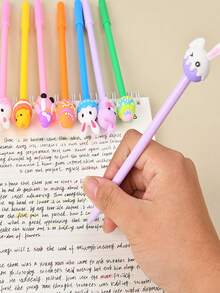 25/50pcs Cute 2026 Easter Bunny Shaped Neutral Pens, Random Style Black Ballpoint Pens, Ideal For Back To School, Easter Gifts, Home/Office Gift Baskets, Gift Fillers - Multicolor - View 7