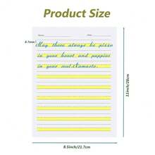Write Beginner Paper Level 1 Paper With Lines, Yellow Highlighted, 100gsm, 11 X 8.5'', 200 Sheets - 200Sheets - View 3