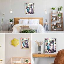 GDYEEH DIY 5D Owls Diamond Art Painting Kit, Flowers Full Round Drill Sparkling Diamond Painting Picture, Cute Owl Diamond Painting Art Craft Kits For Adults Beginners, Home Wall Decor 12x16inch - USGD037 - 查看 4
