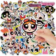 40张/包飞天小女警防水贴纸：可爱贴纸，适用于日记本、行李箱、水瓶和笔记本电脑——90年代怀旧粉丝和DIY爱好者的完美之选 - 彩色 - 查看 1
