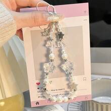1pc Rhinestone & Pearl Beaded Phone Lanyard, Compatible With Apple, And Other Smartphone Cases, Unique Design - Multicolor - View 8
