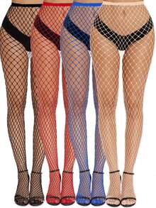 4 Pairs Women's Fashionable Sexy Fishnet Tights/Pantyhose