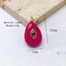 1pc Copper Fashion Natural Agate Turquoise Luxury Charm Pendant, DIY Bracelet Necklace Bag Phone Chain Accessory, Handmade Versatile Decoration - Multicolor - View 24