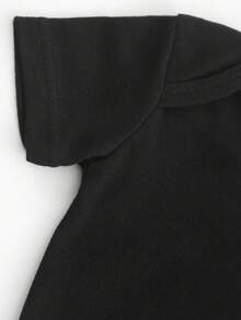 Disney Baby Clothing, Newborn  - Unisex - Disney Stitch Alphabet Cartoon Print - Crawling And Toddling Set - Summer Outdoor Casual Crewneck Crawling Coverall With Triangle Hem Design - Summer Essential - Playful And Fun - Adorably Cute - Perfect Holiday Gift For Infants And Toddlers - Black - View 7