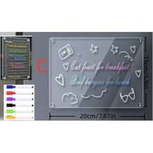 一套磁性亚克力冰箱贴计划表，可重复使用干擦日历，每周膳食计划表，亚克力磁性白板，透明留言板，备忘录提醒展示板，可重复使用书写板（含6支白板笔）