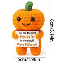 1pc Mini Pumpkin Halloween Boo Basket Stuffing Gifts For Children, Ladies And Men, Ghost Basket Stuffing Halloween Decorations For Young Girls And Boys, Thanksgiving Decorations, Hand-Crocheted Pumpkin Decorations. - Multicolor - View 2