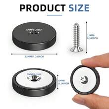 Heavy Duty Neodymium Disc Magnets With Countersunk Holes 110 LB Pull Force 4 Pack - 1 - View 5