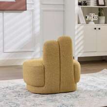 Cozy Bunny-Ear Fabric Ottoman, Fixed Padded Stool With Cute Ears, No Storage Space, Not Removable