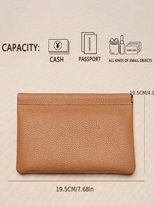 IC Auto-Lock Vintage Wallet - Long Banknote Clip, With Coin Pouch And Credit Card Slots - Durable (PU Material) - Deep Style // For Bank Deposit, Cash And ID Card Storage - Fashionable Wallet