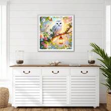 DIY Fantasy Owl 5D Diamond Art Kits, Round Full Drill Sparkling Butterfly Diamond Painting Picture, Wildflowers Painting By NFUmbersss Art Kits For Adults Beginners Home Wall Decor 12x12 Inch - UCGD471 - 查看 3