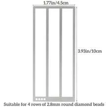 Stainless Steel Diamond Art Ruler, 4 Rows Round Beads Alignment Tool Ruler For Diamonds Painting,Precise Drill Straightening Tool For Dot Drill DIY Crafts (Round Diamond-Small Size, 4 Rows) - RoundDiamond-smallSizeRoundDiamondSmallSize - View 3