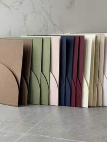 10pcs Wedding Invitation Envelopes. Minimalist Style Invitation Envelopes, Suitable For Engagement, Birthday, Christening And Other Occasions. - Solid Color - View 13