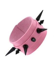 1件朋克粉色骷髅铆钉创意手链，女士日常、节日、派对佩戴，情人节完美礼物，魅力配饰