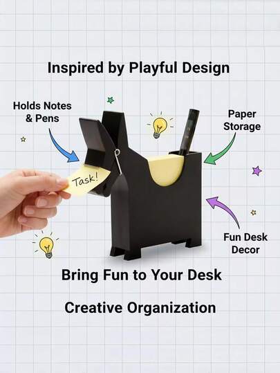 1 pieza Soporte de tarjeta de notas de escritorio lindo y rojo, organizador de escritorio para oficina y hogar, accesorio decorativo y práctico para escritorio de oficina, suministros de oficina, decoración de oficina