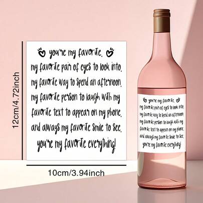 4 etiquetas románticas para botellas de vino con diseño de confesión de amor, para regalar a parejas, una interacción divertida entre parejas, para el Día de San Valentín, bodas y cumpleaños