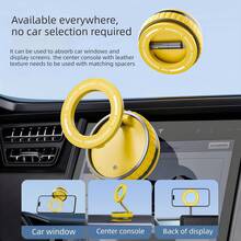 QY65 Can Be Adsorbed Anywhere. The Magnetic Car Phone Holder Uses Vacuum Adsorption, Making Navigation Convenient. The Suction Cup Type Is Foldable, Compact And Easy To Carry. It Can Be Picked Up And Placed With One Hand, And The Adsorption Is Precise. - Yellow - View 4