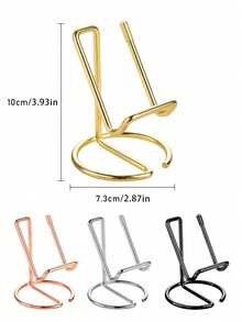 1/2 piezas Soporte de teléfono de alambre de hierro, soporte de escritorio minimalista de arte de hierro para teléfono/tableta, soporte de teléfono/tableta de metal creativo, decoración de habitación, accesorio de decoración del hogar - Multicolor - Ver 2