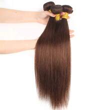 4# Straight Human Hair Weaving Hair Bun, 1/3 Bundle, Light Brown, Wholesale, 100% Brazilian Remy Human Hair Extensions, 14-32 Inches