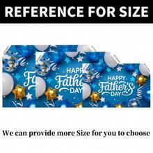 1pc Happy Father's Day Party Banner With Vibrant Blue & Gold Balloons And Fireworks Background, Suitable For Indoor/Outdoor Decor, Home Office And Father's Day Celebration, Father's Day Decoration - Multicolor - View 4