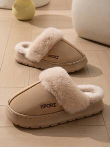OBOVAY Pantuflas interiores unisex de unicolor simple, suela de espuma de memoria plana - Caqui - Ver 2