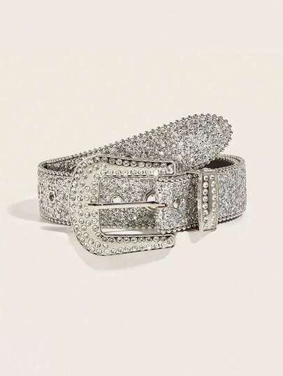 1 件闪亮亮片装饰腰带，时尚派对、狂欢节、返校、圣诞节、万圣节日常穿着夏季、秋季、万圣节