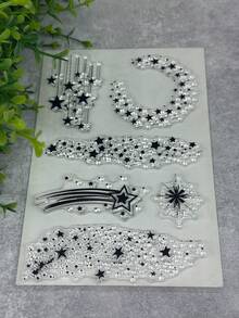 1 Transparent Clear Stamp Retro Rubber Transparent Card Star Making Stamp DIY Scrapbook Photo Magazine Album Decoration Stamp - Black - View 1