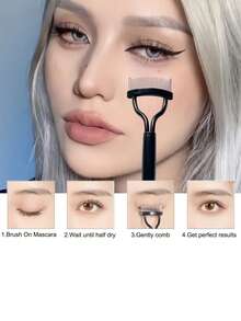 2pcs Eyelash Curler Accessories, Stainless Steel Eyelash Comb, Multi-Functional Eye Makeup Tools, Eyelash Brush, Eyelash Separator, Covered Eyelash Comb, Professional Eyelash Grooming Tools, Remove Eyelash Clumps, Fan-Shaped Eyelash Grooming Tool, Suitable For Eye Makeup, Eyelash Extension, Eyelash Gel, Curved Design Eyelash Extension Tool, Women Eyelash Makeup Set, Non-Irritating Eyelash Applicator, Create Perfect Lashes, Compact And Convenient Outdoor Travel Makeup Tools - Multicolor - View 3