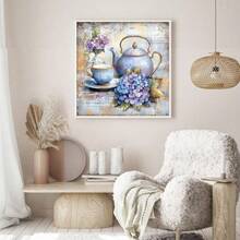 Dlylust Hydrangea Diamond Art Painting Kits For Adults - Full Drill Diamond Dots Paintings For Beginners, Round 5D Paint With Diamonds Pictures Gem Art Painting Kits DIY Crafts Kits 12x16inch - Hoa cẩm tú cầu - Xem 3
