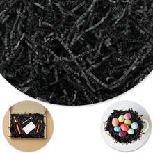 Giấy vụn nhăn, giấy vụn trang trí giỏ quà, giấy vụn nhăn màu đen, túi hộp, giỏ quà Halloween, quà tặng Ngày Valentine, quà cưới, quà sinh nhật, quà tặng thủ công cho phù dâu, quà đính hôn, đồ trang trí giỏ quà. - xếp li màu đen - Xem 2