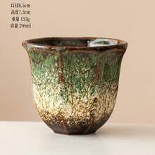 Vintage Reactive Glaze Coffee Cup Set, Octagonal Mugs, Japanese-Style Breakfast Cups, High-Quality Ceramic Tea Cups For Office - Multicolor - View 11