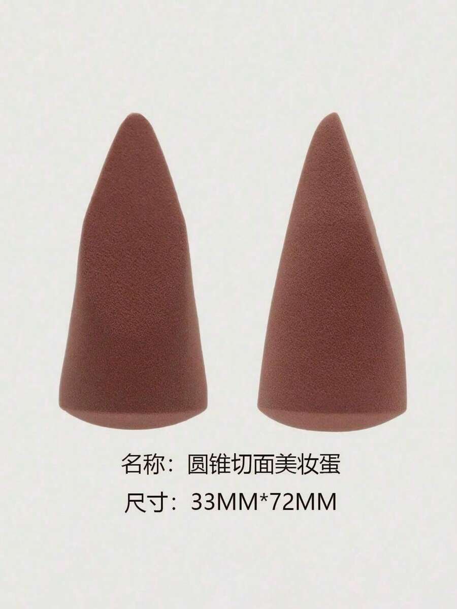 Makeup Sponge Blender, Multi-Shaped Non-Latex Angled Cut Water Drop Makeup Sponge Tools, Round Cylinder Packaging, Black Water Drop Cut Stamp Triple Face Makeup Sponge - Multicolor - View 1