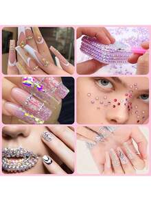 Jelly Resin Rhinestones With Tweezers For Crafting,Bedazzling Kit,For Bedazzling, Mixed-Color 3mm 4mm 5mm Bedazzling Crystal With B7000 Jewelry Glue For DIY Crafts Clothing Tumblers Shoes Fabric Nail Art,Nail Rinestones - Multicolor - View 6