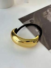 2个/1个女士金色金属发圈，几何图案弹力发绳，适合浓密头发，优雅复古设计，生日和特殊场合的完美之选，可调节且用途广泛，可作马尾辫发圈、发圈、橡皮筋发带、发绳。 - 彩色 - 查看 6