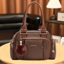 Women's Travel Bag, Lightweight, Small, With Multiple Pockets, Portable, Messenger Style, Large Capacity, For Daily Commutes, Bowling. - 咖啡棕 - 查看 2