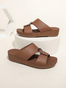 Middle Eastern Style Handmade Lace-Up Unisex Casual Shoes, Patterned Design For Casual, Beach Party, Vacation, Summer - Coffee Brown - View 10