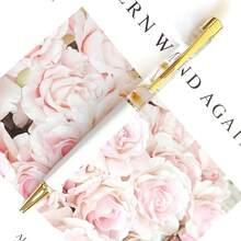 Customized Text Logo Metal Flat Head Oiled Floating Dried Flower Pen, Luxury Fashion Pen, Personalized Inspirational Pen, Back To School Gift, Daily Office & Student Use, Thoughtful Gift For Friends, Teachers, Family - Multicolor - View 9