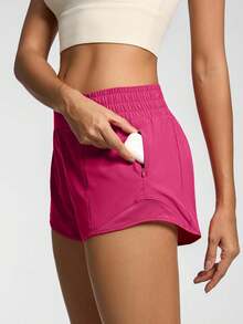 Women's Athletic Shorts Gym Workout Shorts 25 Quick-Dry Lightweight Running Short With High Waisted Zip PocketsA Valentine's Day NXTQ - Màu xanh hải quân - Xem 5