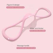 1pcs  Resistance Silicone Tension Band With Handles For Women/Men, Fitness Band For Arm/Back/Chest/Shoulder/Legs/Yoga Stretching Exercise, Suitable For Home/Gym Workout - 粉色 - 查看 2