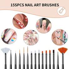 36PCS Nail Brush Set, Nail Tools, Including Nail Design Brushes, Nail Drawing Pens, Nail Brush Holders, Nail Files, Nail Art Pen Double Head, Nail Art Tools, For Home Salon Nail Design - Multicolor - View 6