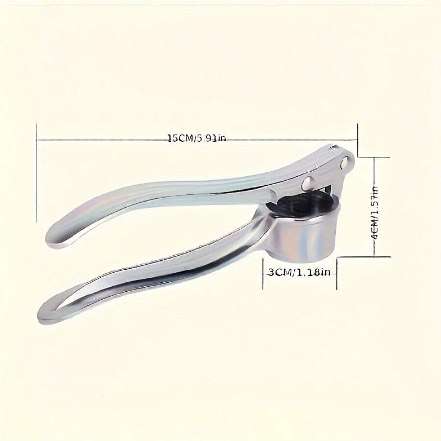 1pc Heavy-Duty Stainless Steel Garlic & Ginger Press With Ergonomic Handle - Heavy-Duty 304 Stainless Steel Manual Crusher, Easy-Clean Design & Compact Storage, Portable Kitchen Tool For Garlic, Ginger, Root Vegetables - Heavy-Duty Mincer For Home & Professional Kitchens, Garlic Crusher Plate, Stainless Steel Garlic Chopper, Garlic Slicer Thin Cuts, Garlic Grinder, Garlic Press Heavy Duty, Garlic Crusher Heavy Duty, Garlic Grinder Manual, Garlic Mincer, Kitchen Gadget - 1pc - View 1
