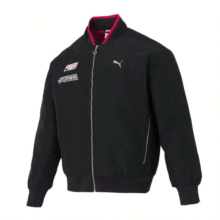 Puma Áo khoác bomber cotton lót bông unisex RACE-AHEAD-PADDED-BOMBER thoải mái, phong cách thường ngày, thích hợp mặc ngoài trời, mã sản phẩm 636028-01 - màu đen - Xem 1