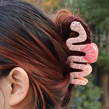 Pinza para el pelo divertida y divertida, pinza para el pelo de vinagre personalizada, clip duradero antideslizante, serpiente verde creativa, rosa, 1. UJPR - H1348 - Ver 2