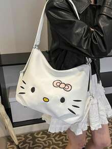 SANRIO Hello Kitty 2025秋冬新款托特包 - 时尚百搭通勤可爱卡通斜挎单肩包，大容量宽敞手提包，采用优质耐磨面料。完美适用于办公、日常出行和周末郊游，百搭的卡哇伊卡通细节，是情侣和时尚达人的理想时尚配饰。 - 彩色 - 查看 9