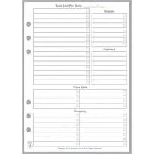 A5 Size Daily Task Planner Insert, Sized And Punched For 6-Ring A5 Notebooks By Filofax,  (GM), Kikki K, TMI, And Others. Sheet Size 5.83\ X 8.27\ (148mm X 210mm) - DailyTaskPlanner(To-do - View 1