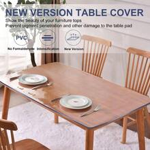 14x24 In Table Protector Plastic PVC Desk Protector Tablecloth Cover Office Desk Pad Wood Furniture Glass Dining Tabletop Countertop Waterproof Rectangular With Mouse Pad - Clear 1.5mm + 14"x24" - View 7