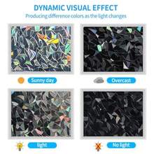 Blackout Window Film Sun Blocking Window Privacy Cover For Glass Removable Darkening Dark Black Out Window Cover Tint Shades For Home Day Sleep Light Blocker Black Rainbow 17.5 X 78.7 In - 黑彩虹 - 查看 6